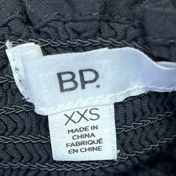 Nordstrom BP Black Smocked Ruffle Balloon Sleeve Square Neck Crop Blouse Top XXS - Picture 4 of 5